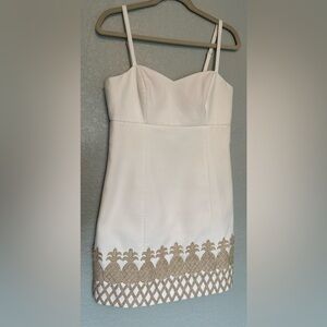 Lilly Pulitzer White and Gold Embroidered Dress ✨🍍